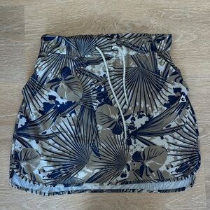 Women’s S Gerry Weber Palm Print Skort Blue Tan Tie Front Mini